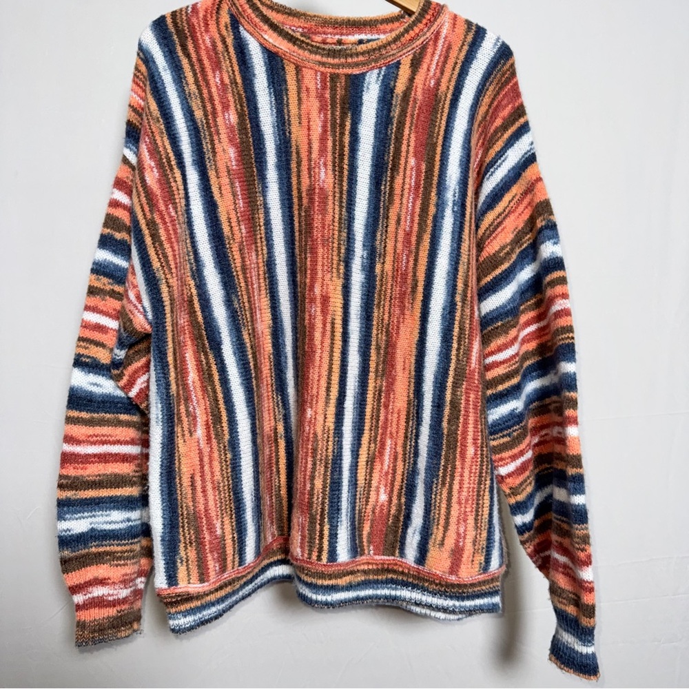 EARTHBOUND Vibrant Knit‎ Striped Sweater XXL Boho Grunge Y2K 90’s Skater